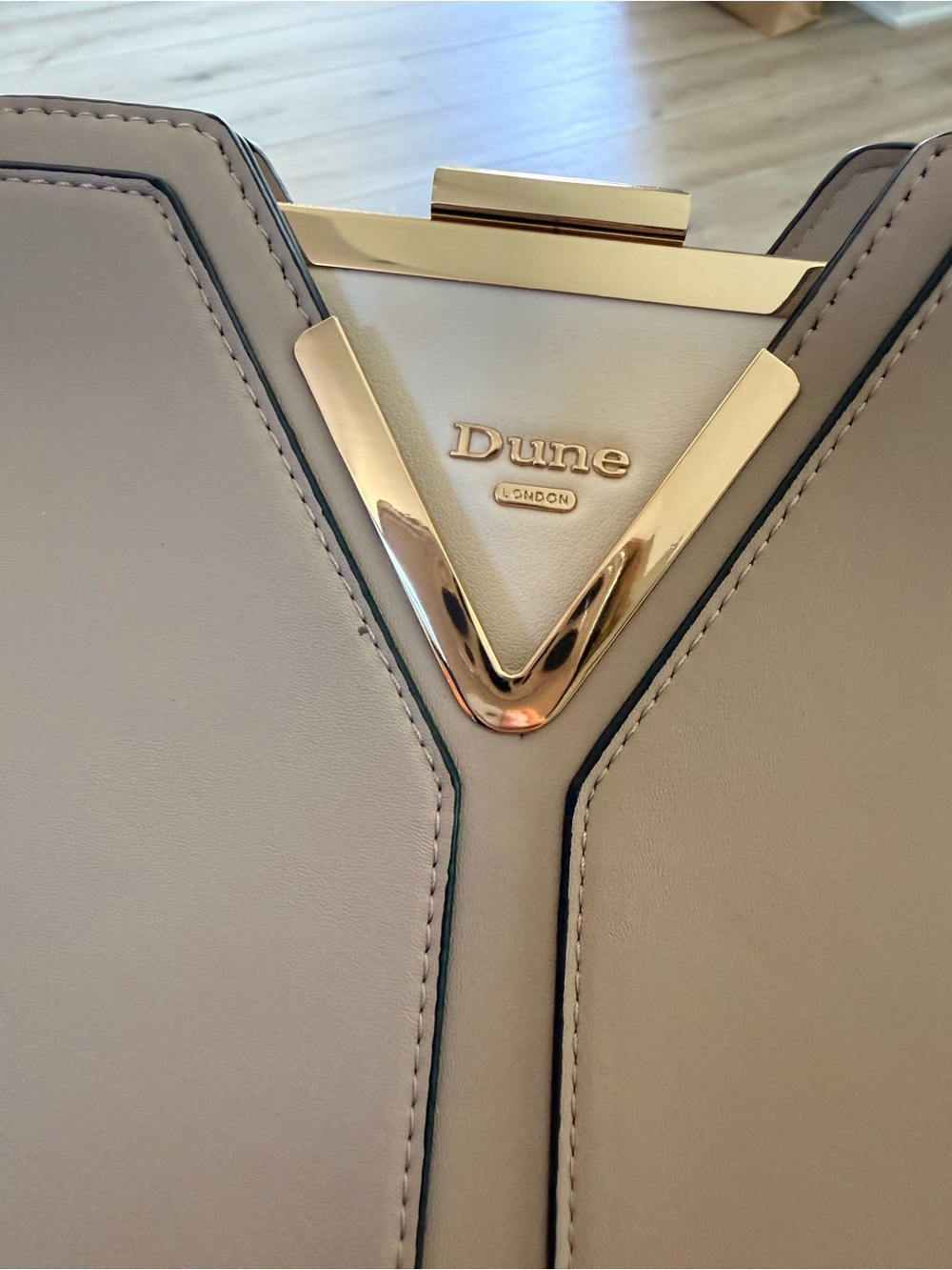 Dune London Cream Shoulder Bag with Gold Accent
